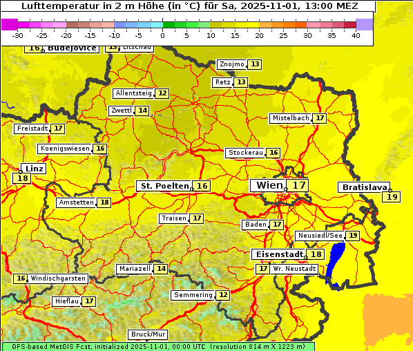 Temperatur, 1. 11. 2025