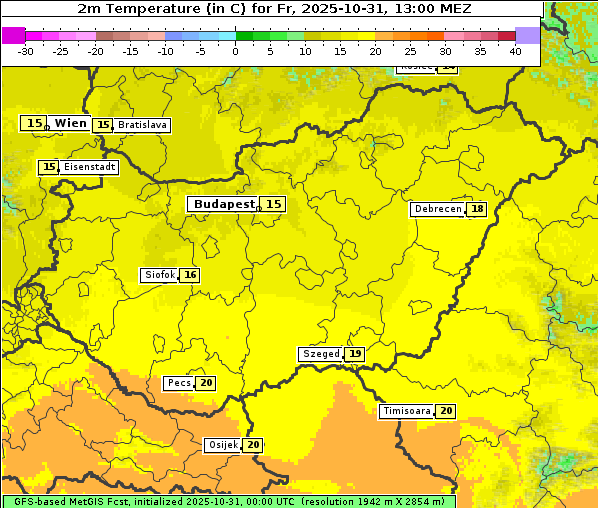 Temperatur, 31. 10. 2025