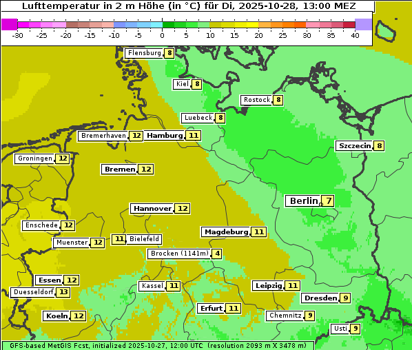 Temperatur, 28. 10. 2025