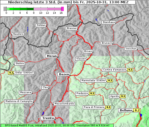 Niederschlag, 31. 10. 2025