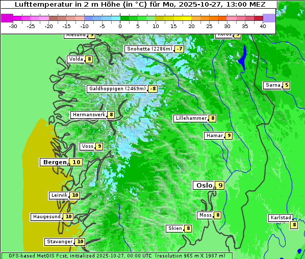 Temperatur, 27. 10. 2025
