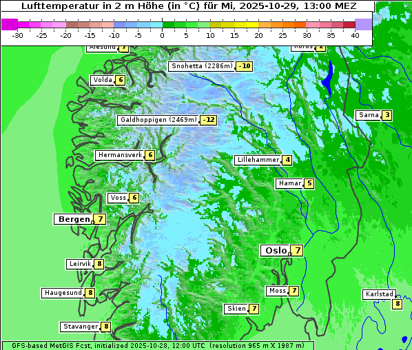 Temperatur, 29. 10. 2025
