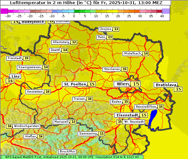 Temperatur, 31. 10. 2025