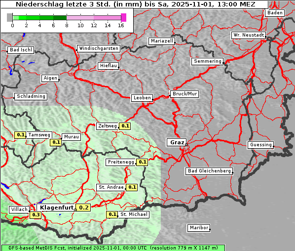 Niederschlag, 1. 11. 2025