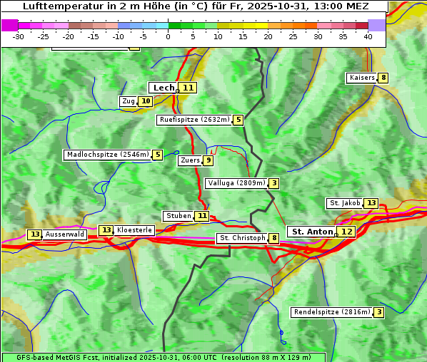 Temperatur, 31. 10. 2025