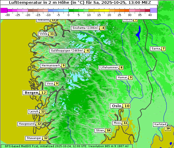 Temperatur, 25. 10. 2025