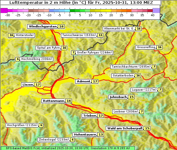 Temperatur, 31. 10. 2025