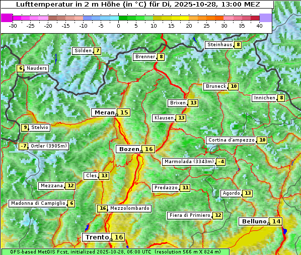 Temperatur, 28. 10. 2025