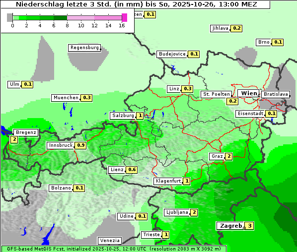 Niederschlag, 26. 10. 2025