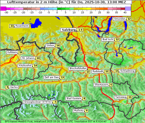 Temperatur, 30. 10. 2025