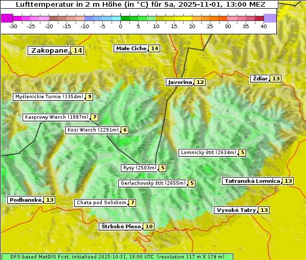 Temperatur, 1. 11. 2025