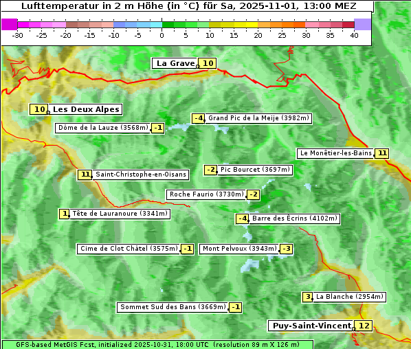 Temperatur, 1. 11. 2025