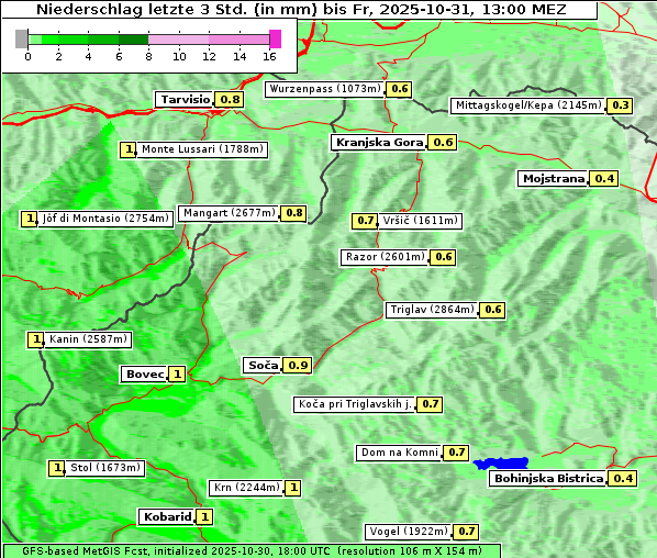 Niederschlag, 31. 10. 2025