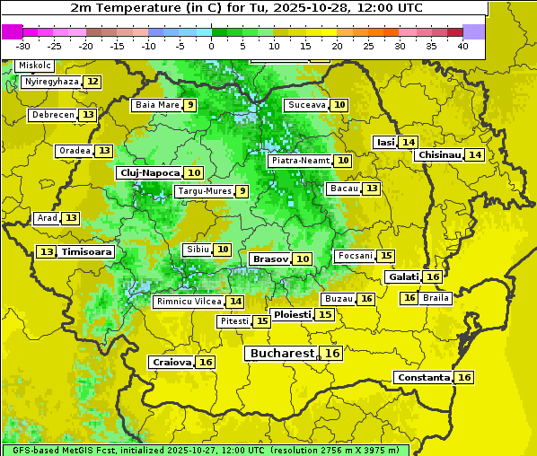Temperatur, 28. 10. 2025