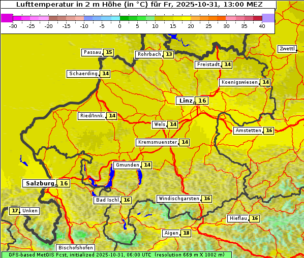 Temperatur, 31. 10. 2025