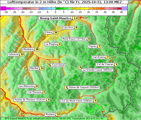 Temperatur, 31. 10. 2025