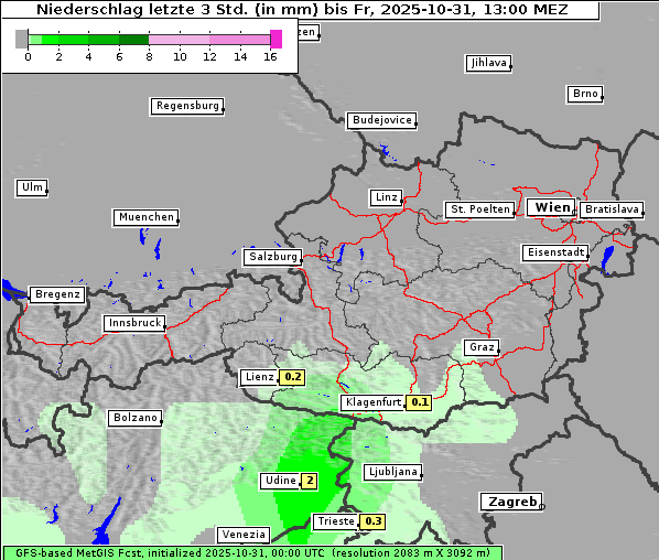 Niederschlag, 31. 10. 2025