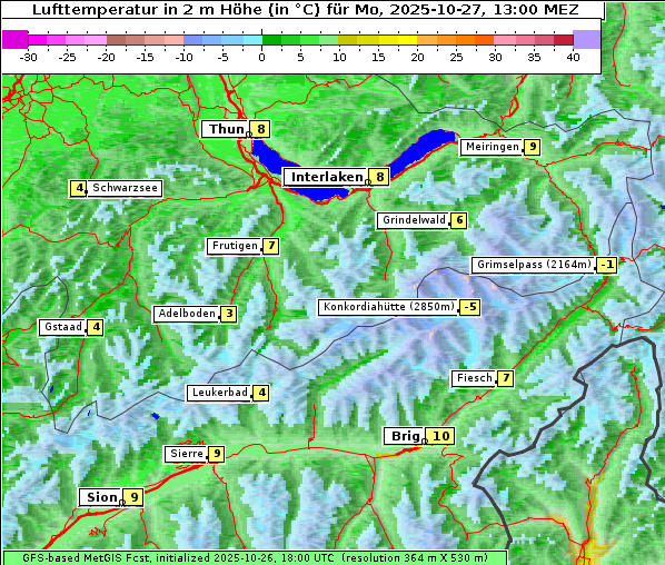 Temperatur, 27. 10. 2025