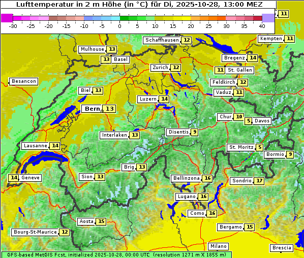 Temperatur, 28. 10. 2025
