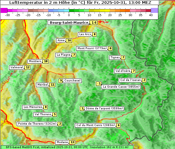 Temperatur, 31. 10. 2025