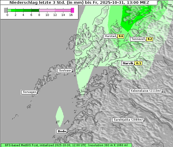 Niederschlag, 31. 10. 2025