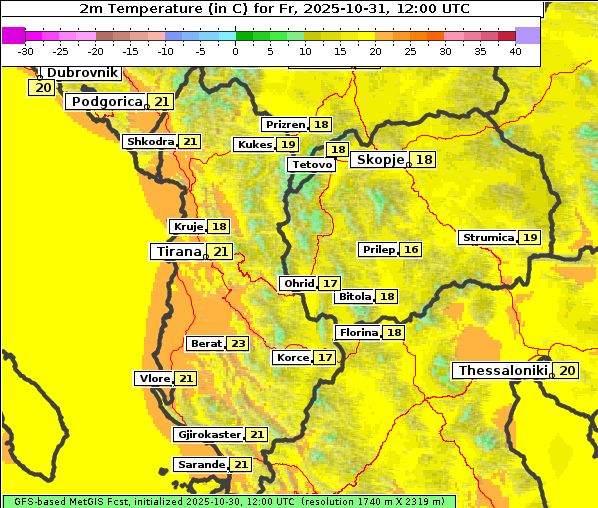 Temperatur, 31. 10. 2025