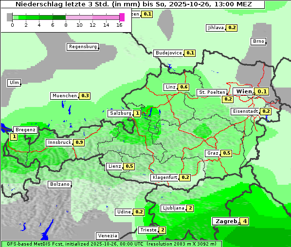 Niederschlag, 26. 10. 2025