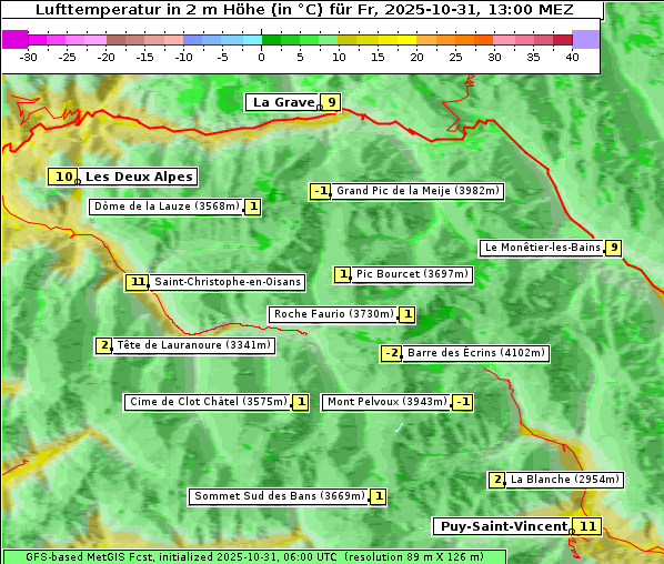 Temperatur, 31. 10. 2025