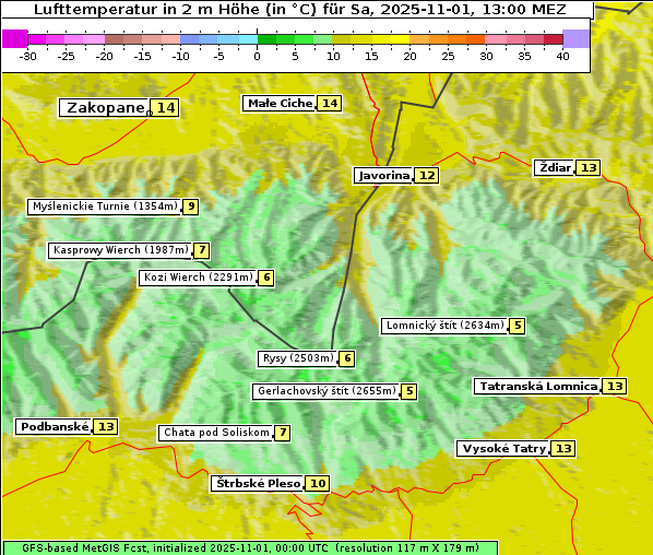 Temperatur, 1. 11. 2025
