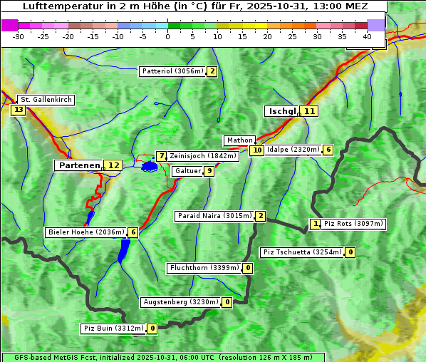 Temperatur, 31. 10. 2025