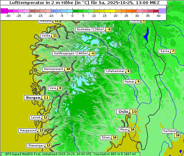 Temperatur, 25. 10. 2025