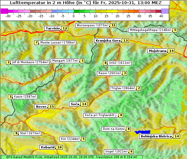 Temperatur, 31. 10. 2025