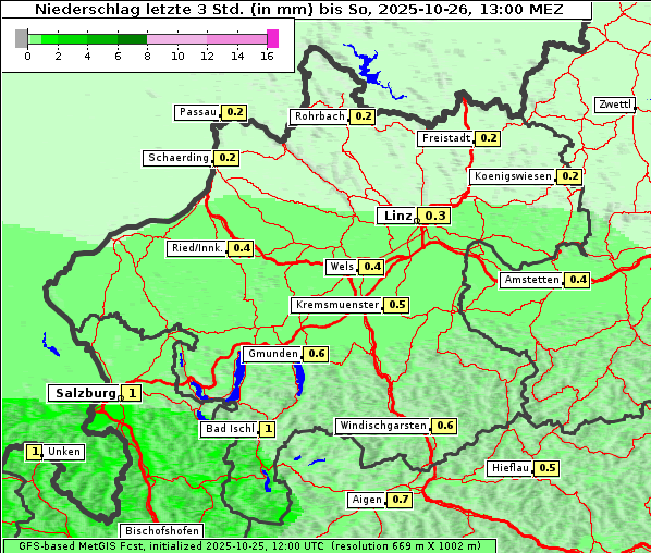 Niederschlag, 26. 10. 2025