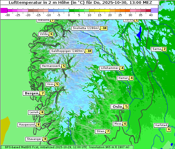 Temperatur, 30. 10. 2025