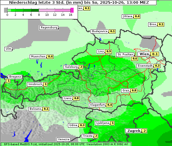 Niederschlag, 26. 10. 2025